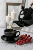 Ceramiczny DZBANEK 1L ZAPARZACZ do herbaty SITKO + PODGRZEWACZ ZESTAW